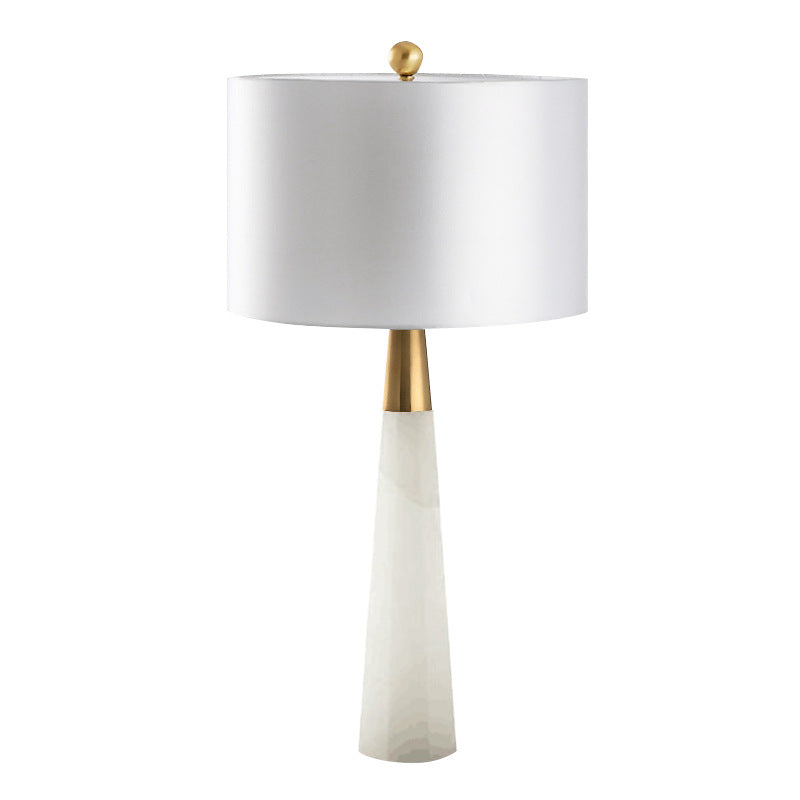 Milano Glow - Astrix - N128 - American Style High-Grade Grey Marble Table Lamp with Copper-Plated Finish, Elegant Designer Lighting for Premium Spaces - Living Room / Bedroom / Bedside Milano