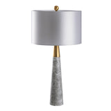 Milano Glow - Astrix - N128 - American Style High-Grade Grey Marble Table Lamp with Copper-Plated Finish, Elegant Designer Lighting for Premium Spaces - Living Room / Bedroom / Bedside Milano