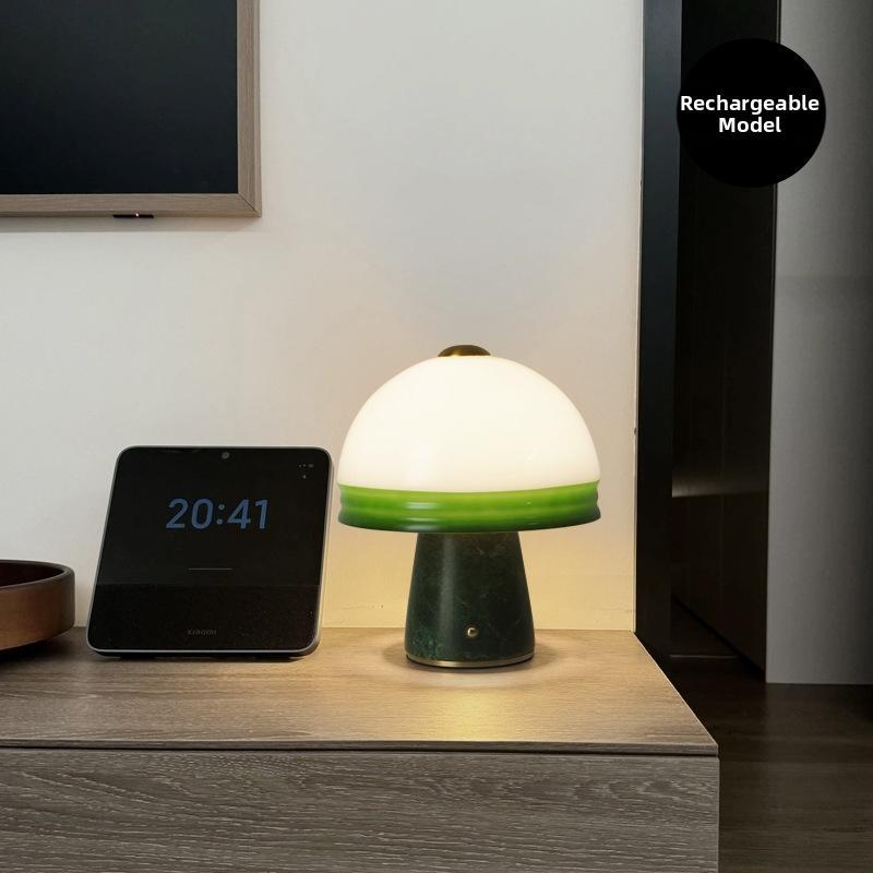 Milano Glow - Aeris - T912 - Nordic Marble French Mushroom Table Lamp with High-End Designer Style, Soft Ambient Night Lighting for Elegant Spaces - Bedroom / Bedside / Living Room / Study Milano