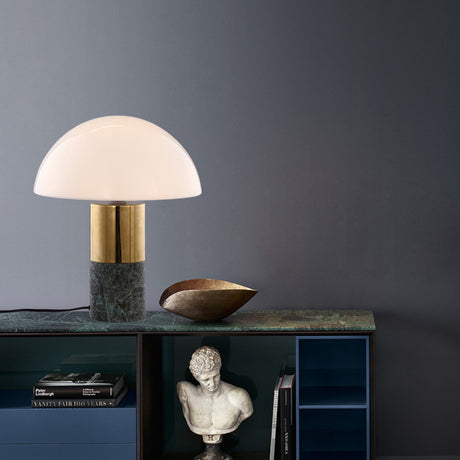 Milano Glow - Auno - N154 - Post-Modern Nordic Marble Table Lamp with Romantic Designer Style, Soft Ambient Lighting for Elegant and Cozy Spaces - Living Room / Bedroom / Bedside Milano