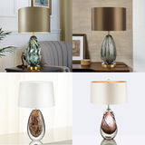 Milano Glow - Arixel - N701 Glaze - Post-Modern Nordic Fabric and Crystal Glass Table Lamp with Light Luxury Designer Style, Soft Ambient Lighting for Elegant and Cozy Spaces - Living Room / Bedroom / Bedside / Study Milano