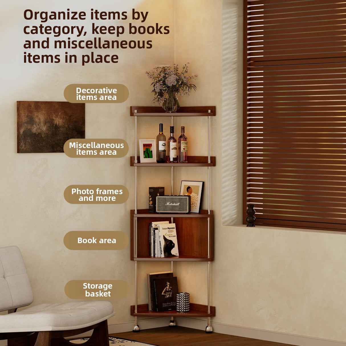 Timberra - Mystic - TriCorner Multifunctional Storage Cabinet - Living Room / Bedroom Timberra
