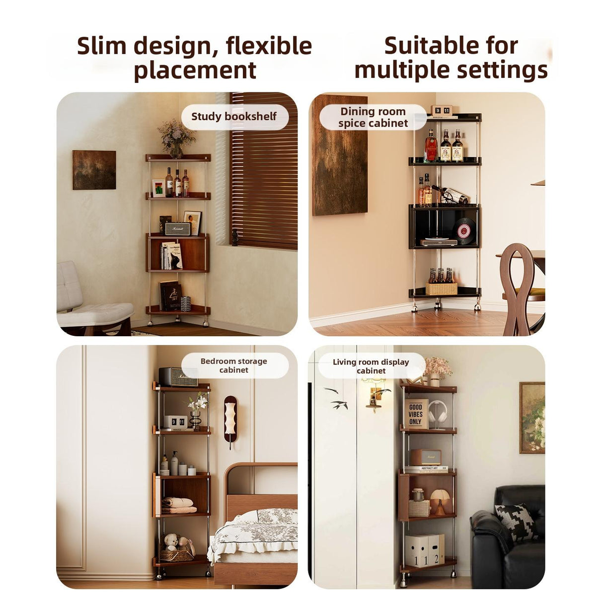 Timberra - Mystic - TriCorner Multifunctional Storage Cabinet - Living Room / Bedroom Timberra