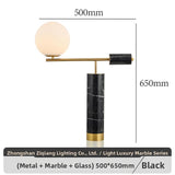 Milano Glow - Aelix - N125 Combination - Modern Natural Marble and Glass Table Lamp with Minimalist Designer Style, Soft Ambient Lighting for Elegant and Functional Spaces - Living Room / Bedroom / Bedside / Hotel / Project / Office Milano