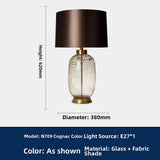 Milano Glow - Arixel - N701 Glaze - Post-Modern Nordic Fabric and Crystal Glass Table Lamp with Light Luxury Designer Style, Soft Ambient Lighting for Elegant and Cozy Spaces - Living Room / Bedroom / Bedside / Study Milano