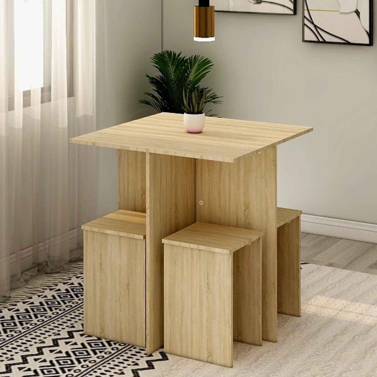 BRANDON Minimal 4-Seater Dining Set Affordahome