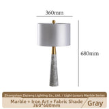 Milano Glow - Astrix - N128 - American Style High-Grade Grey Marble Table Lamp with Copper-Plated Finish, Elegant Designer Lighting for Premium Spaces - Living Room / Bedroom / Bedside Milano