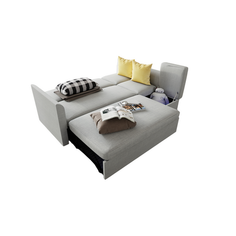 APEX L-shape Sofabed with Storage Ottoman | FREE MIYAGI DISPLAY SHELF LARGE | Payday Sale Furnigo