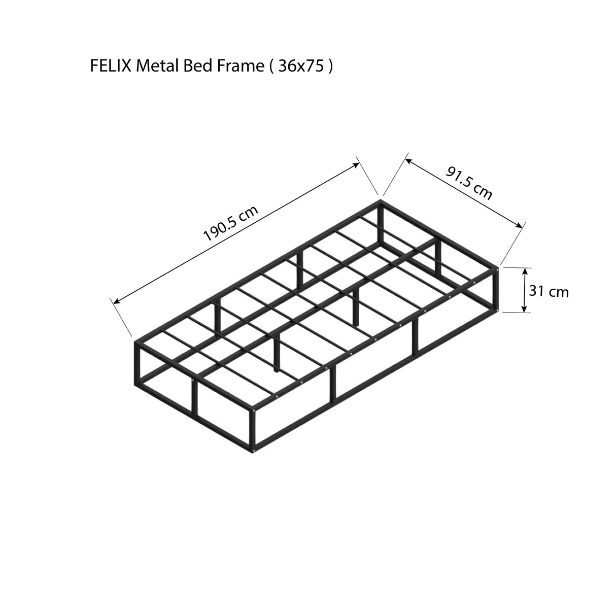 FELIX Metal Bed Frame Affordahome
