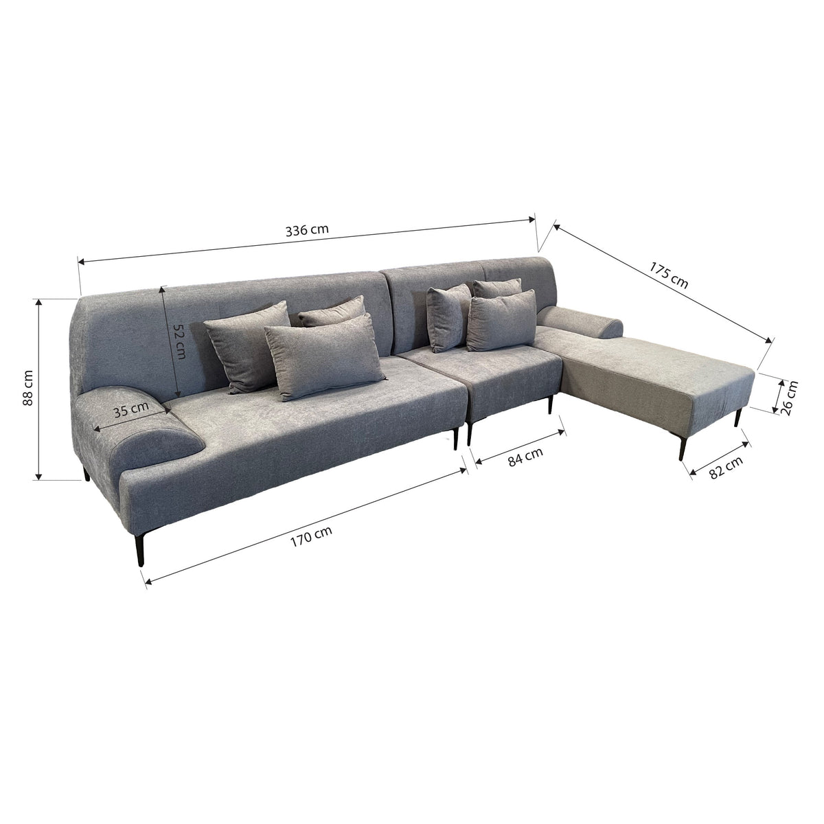 Arden L-Shape Fabric Sofa