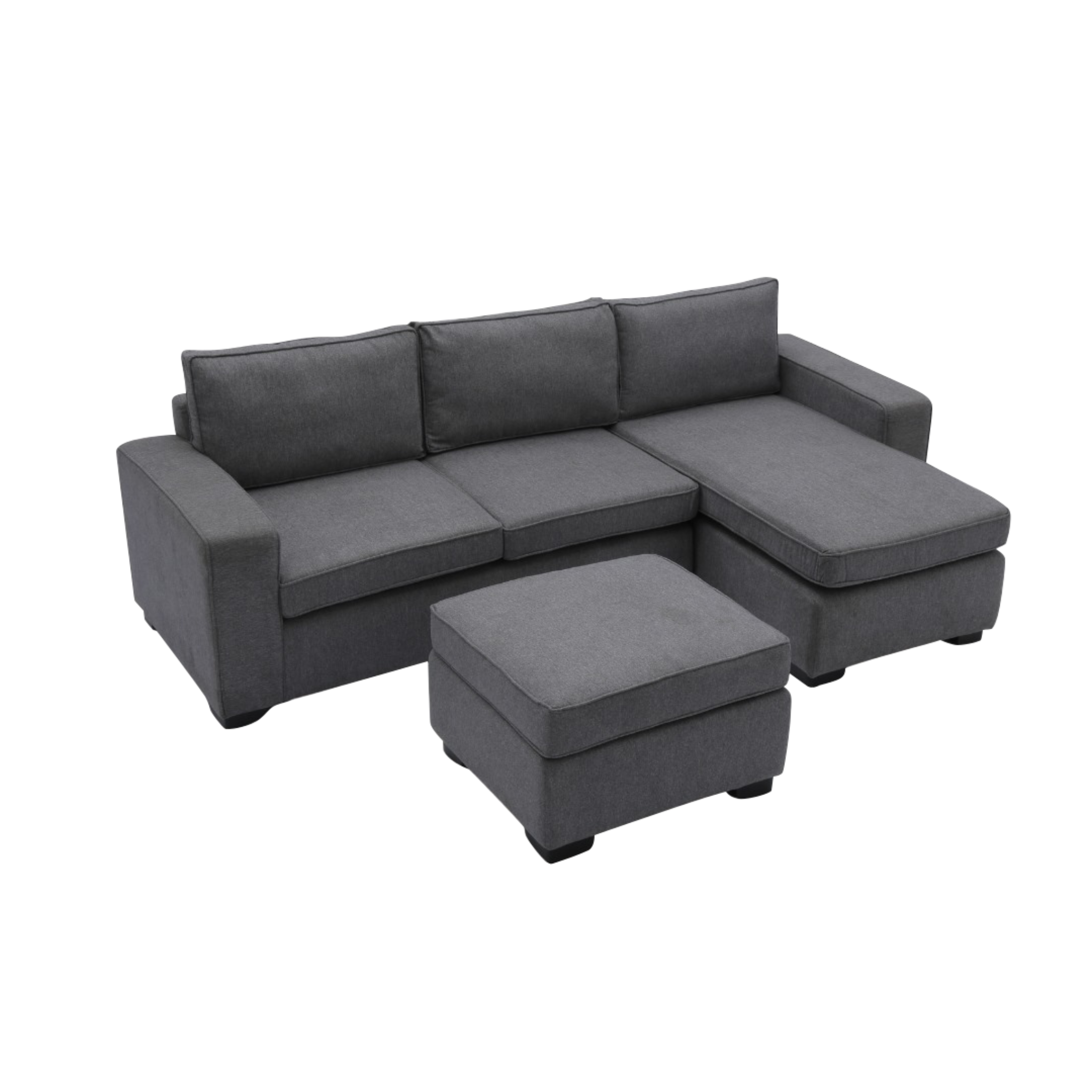 JENALD Fabric Sofa with Ottoman (Reversible L-Chaise) AF Home