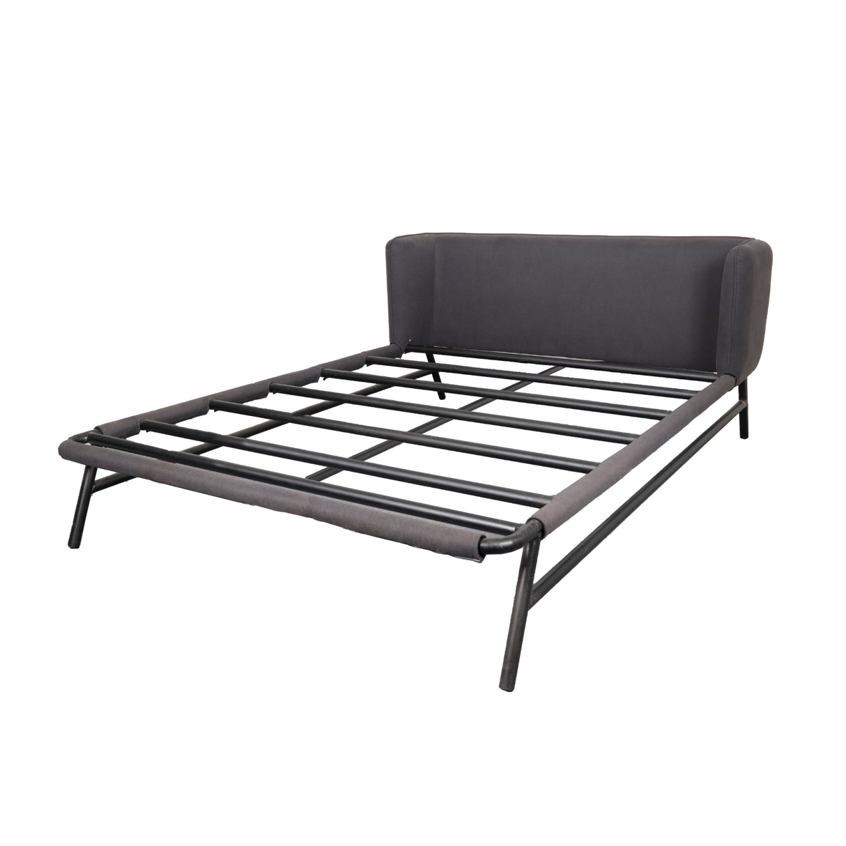 Henzel Metal Bed Frame w/ Upholstered Head Board Affordahome