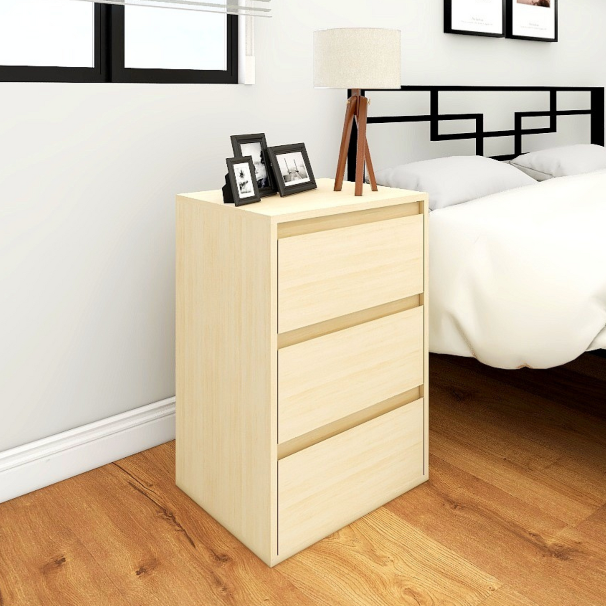 NAOMI 3-Drawer Side Table Affordahome