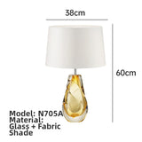 Milano Glow - Arixel - N701 Glaze - Post-Modern Nordic Fabric and Crystal Glass Table Lamp with Light Luxury Designer Style, Soft Ambient Lighting for Elegant and Cozy Spaces - Living Room / Bedroom / Bedside / Study Milano