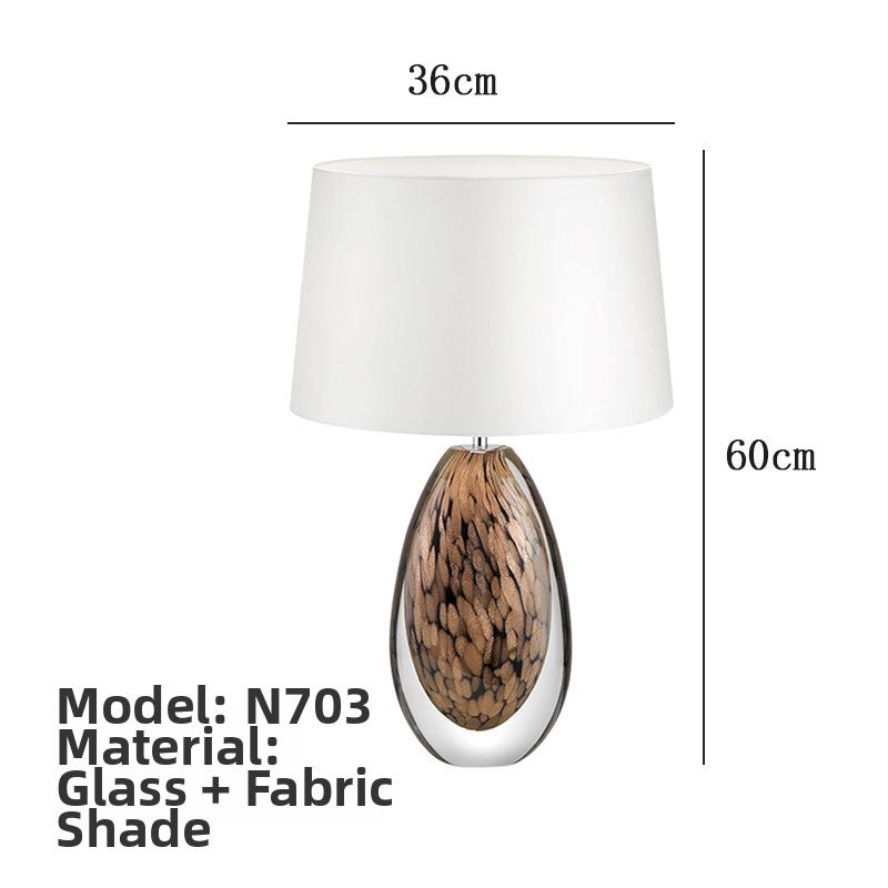 Milano Glow - Arixel - N701 Glaze - Post-Modern Nordic Fabric and Crystal Glass Table Lamp with Light Luxury Designer Style, Soft Ambient Lighting for Elegant and Cozy Spaces - Living Room / Bedroom / Bedside / Study Milano