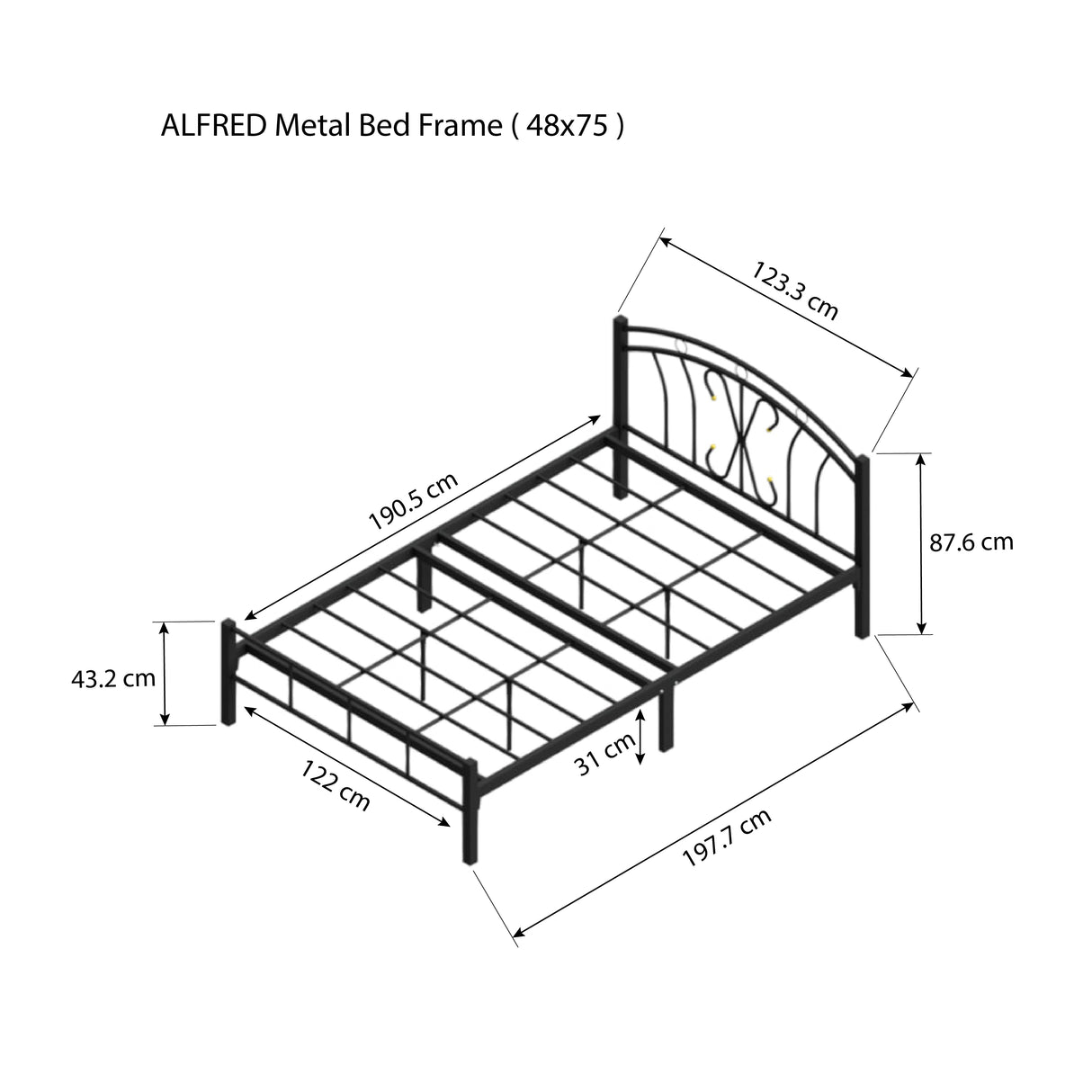 ALFRED Metal Bed Frame Affordahome