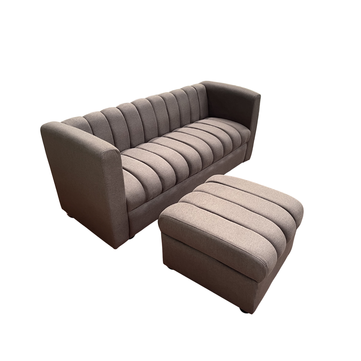 Yela 3-Seater Fabric Sofa with Ottoman Furnigo