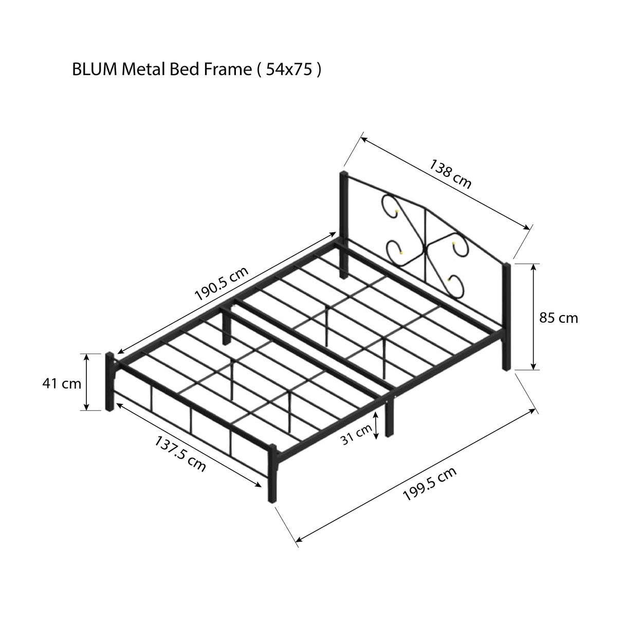 BLUM Metal Bed Frame Affordahome