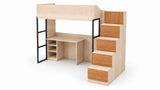 Cleo Loft Bed with Study Table and Drawer Staircase