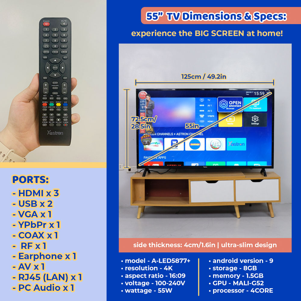 ASTRON Smart Plus LED- 5587 55" TV Astron