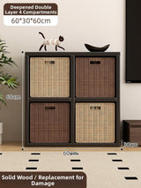Timberra - Merry02 - LatticeWood Floor-Standing Storage Rack - Living Room Timberra