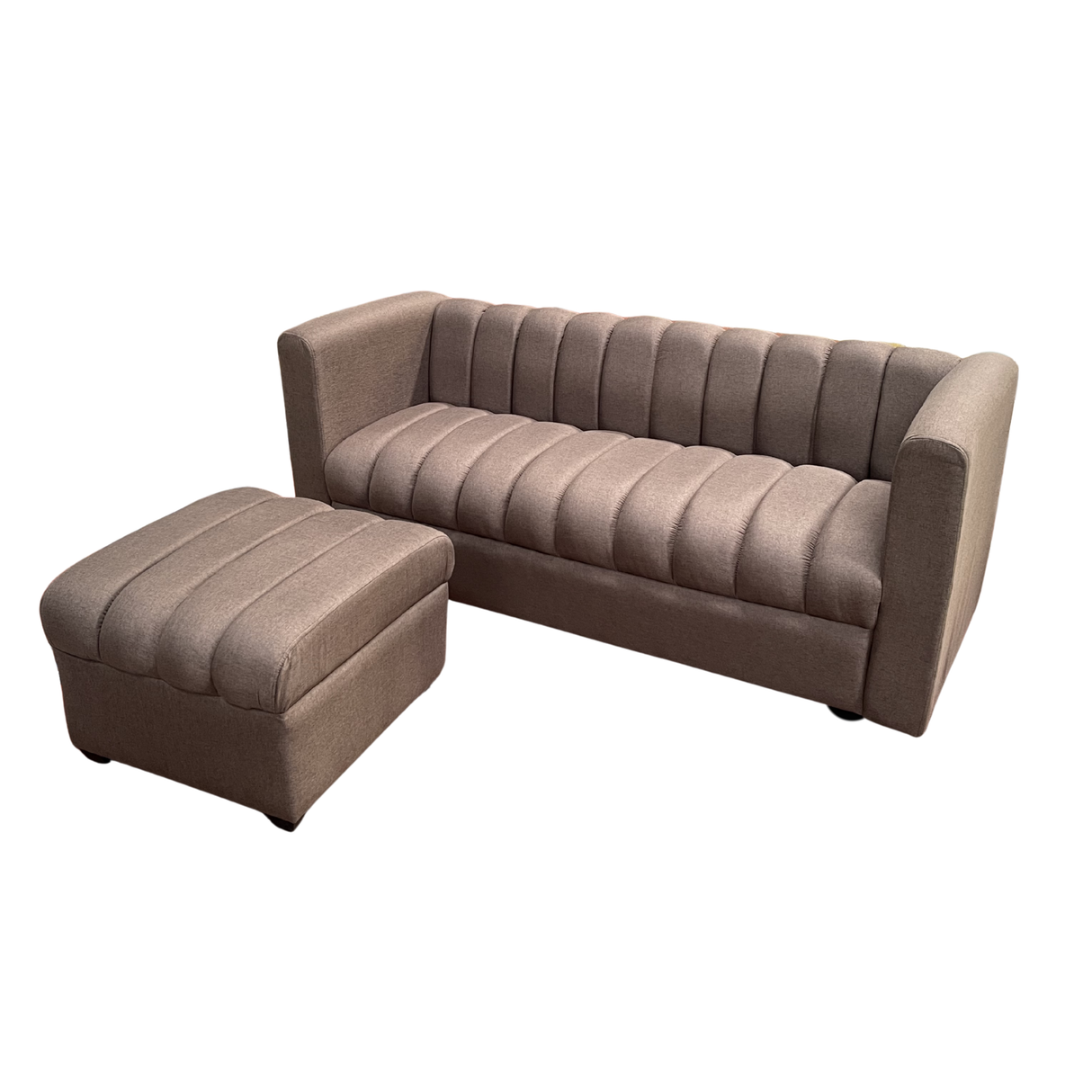 Yela 3-Seater Fabric Sofa with Ottoman Furnigo