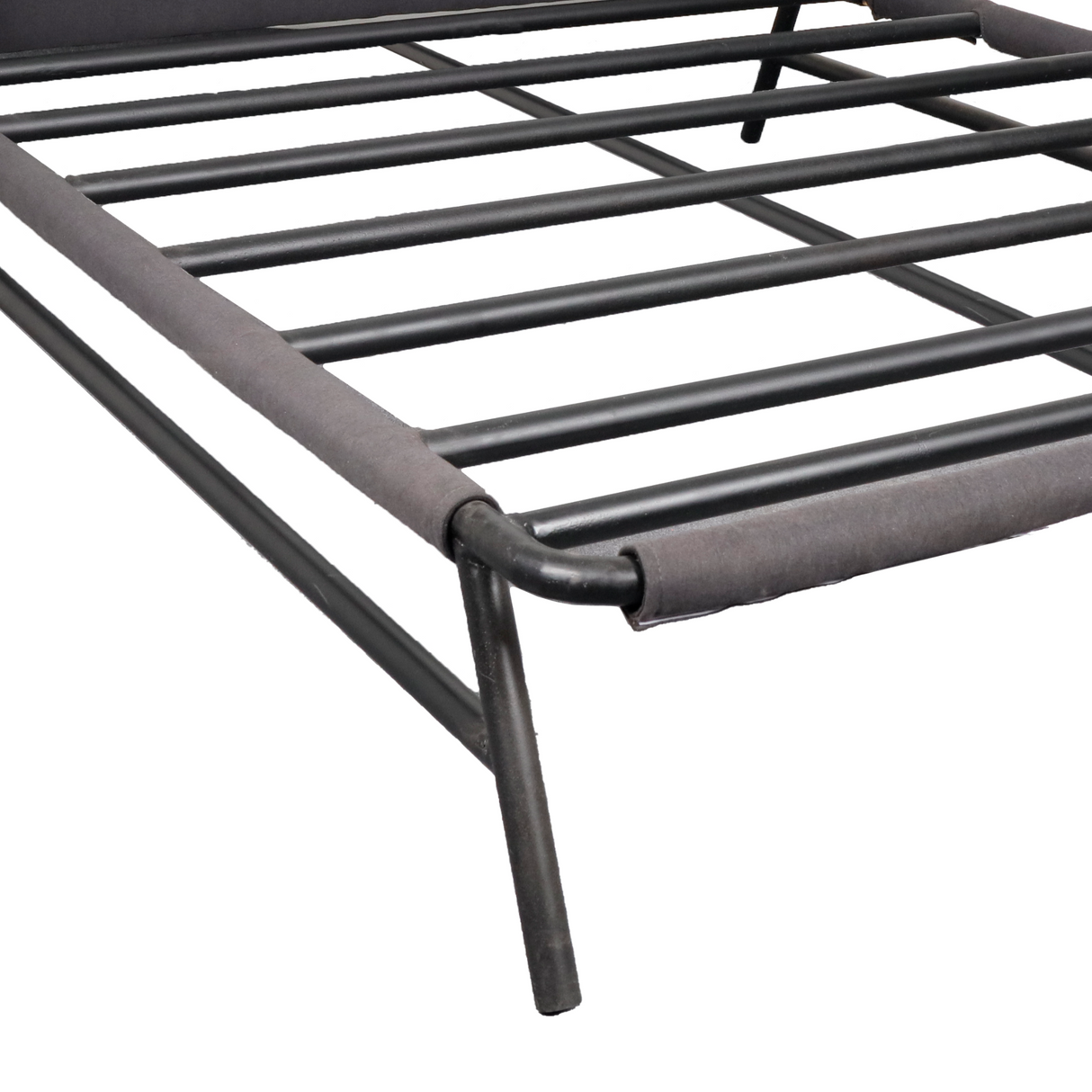 Henzel Metal Bed Frame w/ Upholstered Head Board Affordahome