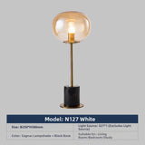 Milano Glow - Aelix - N125 Combination - Modern Natural Marble and Glass Table Lamp with Minimalist Designer Style, Soft Ambient Lighting for Elegant and Functional Spaces - Living Room / Bedroom / Bedside / Hotel / Project / Office Milano