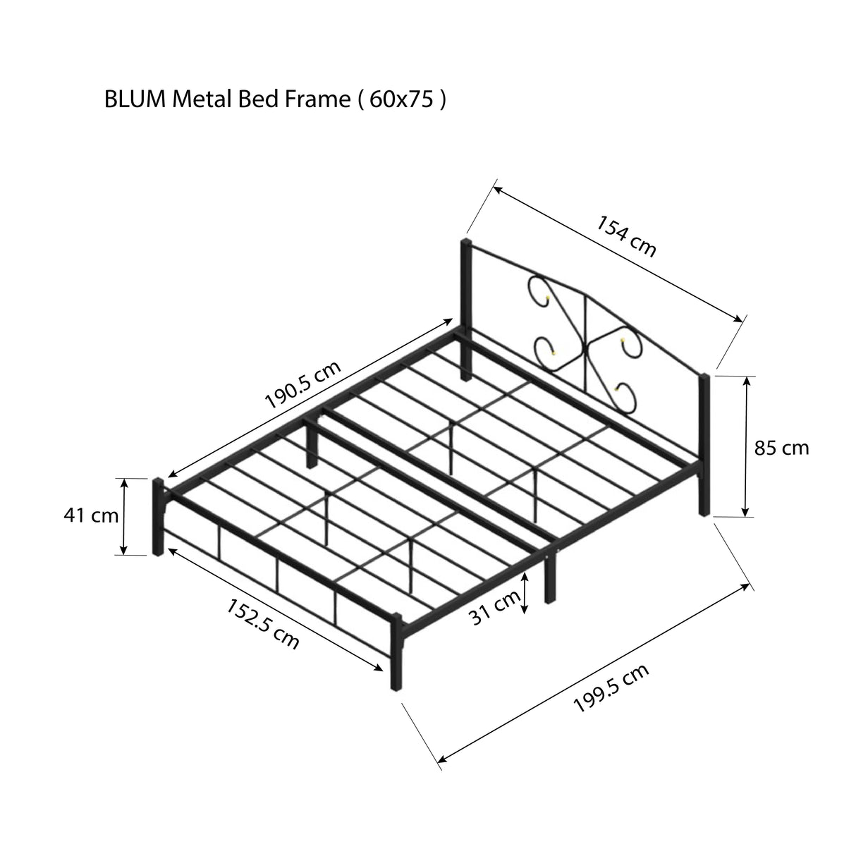 BLUM Metal Bed Frame Affordahome