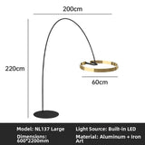 Milano Glow - Aerisio - Nl121 - Nordic Fisherman Floor Lamp with Sculptural Designer Form, Artistic Ambient Lighting for Modern Statement Interiors - Living Room / Bedroom / Sofa Area / Model Room Milano