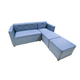 MELO Mini L-Shape Fabric Sofa with Ottoman Affordahome