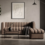Yela 3-Seater Fabric Sofa with Ottoman Furnigo