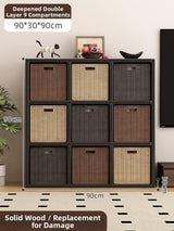 Timberra - Merry02 - LatticeWood Floor-Standing Storage Rack - Living Room Timberra