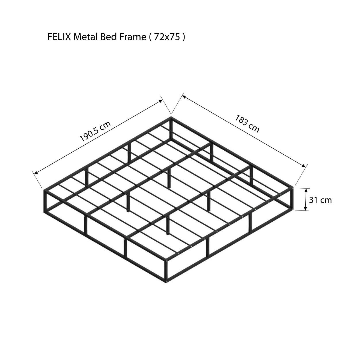 FELIX Metal Bed Frame Affordahome
