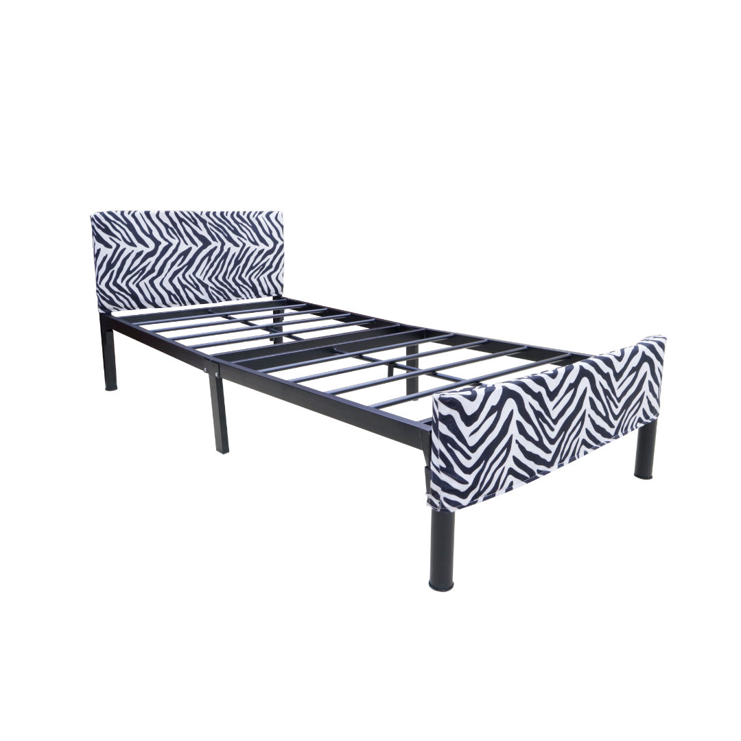 ZIBRA Metal Bed Frame with Headboard and Footboard Cover Affordahome