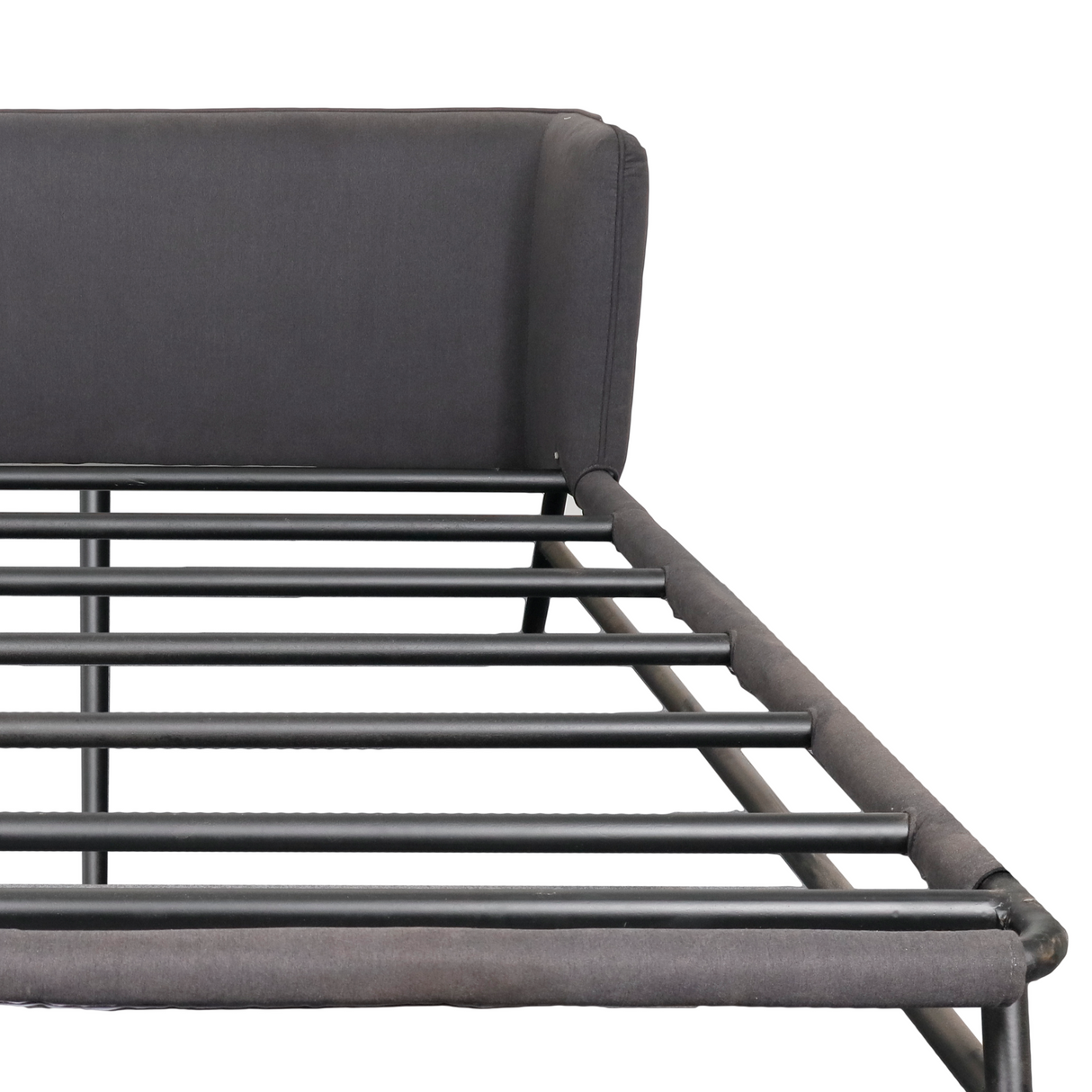 Henzel Metal Bed Frame w/ Upholstered Head Board Affordahome