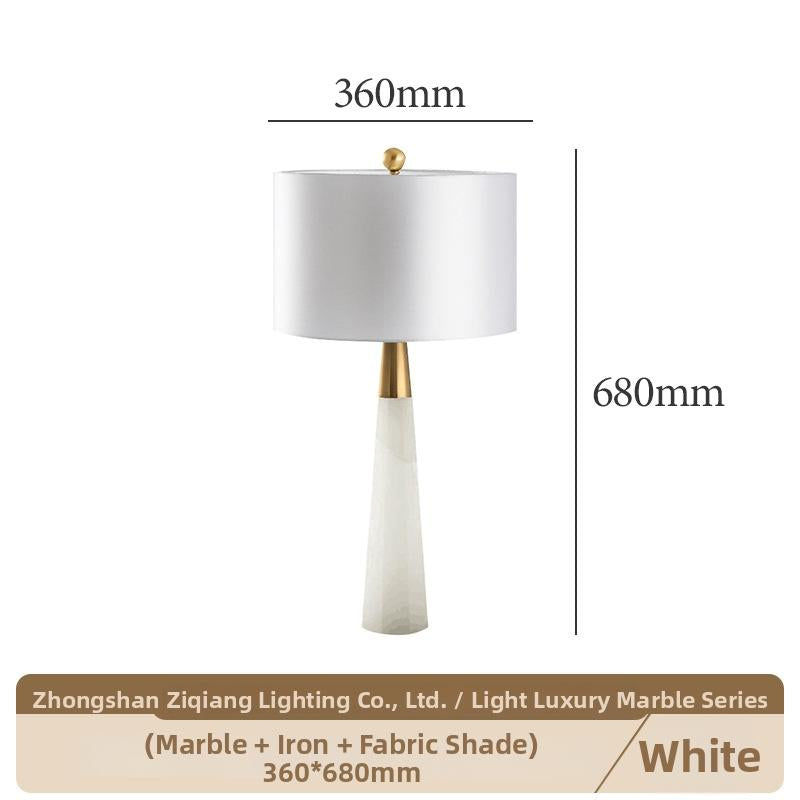 Milano Glow - Astrix - N128 - American Style High-Grade Grey Marble Table Lamp with Copper-Plated Finish, Elegant Designer Lighting for Premium Spaces - Living Room / Bedroom / Bedside Milano
