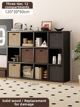 Timberra - Merry02 - LatticeWood Floor-Standing Storage Rack - Living Room Timberra
