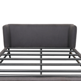 Henzel Metal Bed Frame w/ Upholstered Head Board Affordahome