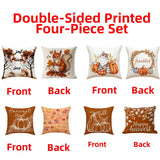 Looma Lex - Autumn Pumpkin Double-Sided Throw Pillow Cover – Farmhouse Fall Decorative Cushion - Sofa, Bed & Home Décor Looma