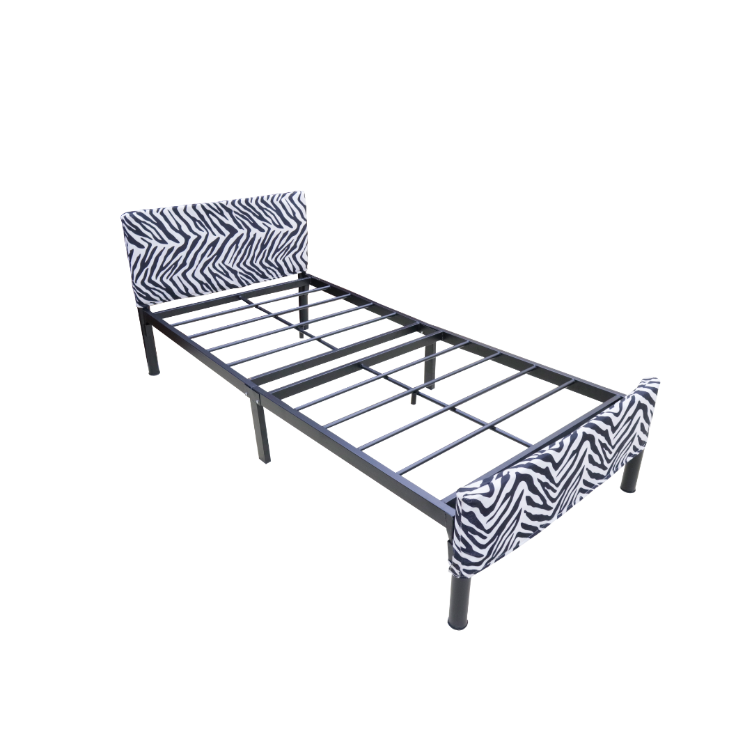 ZIBRA Metal Bed Frame with Headboard and Footboard Cover Affordahome