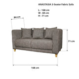 ANASTASIA 3-Seater Fabric Sofa Affordahome