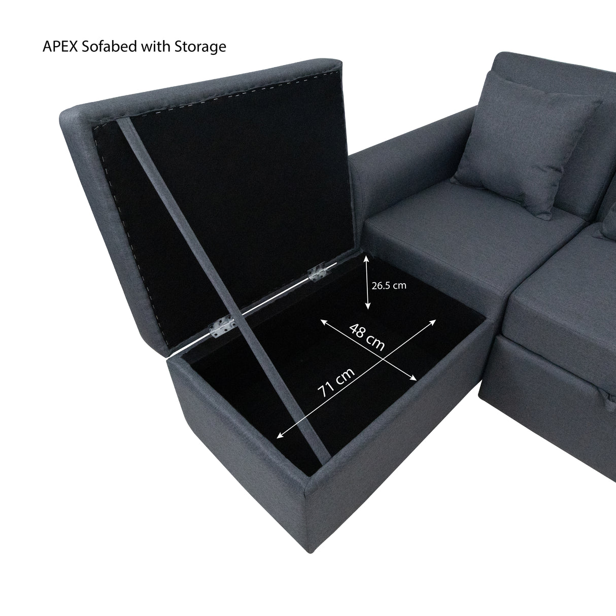 APEX Sofabed with Storage Furnigo