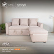 APEX Sofabed with Storage Ottoman + REECE TV RACK | FREE NANCY CUBE OTTOMAN (RANDOM COLOR) | HOME FEST Furnigo