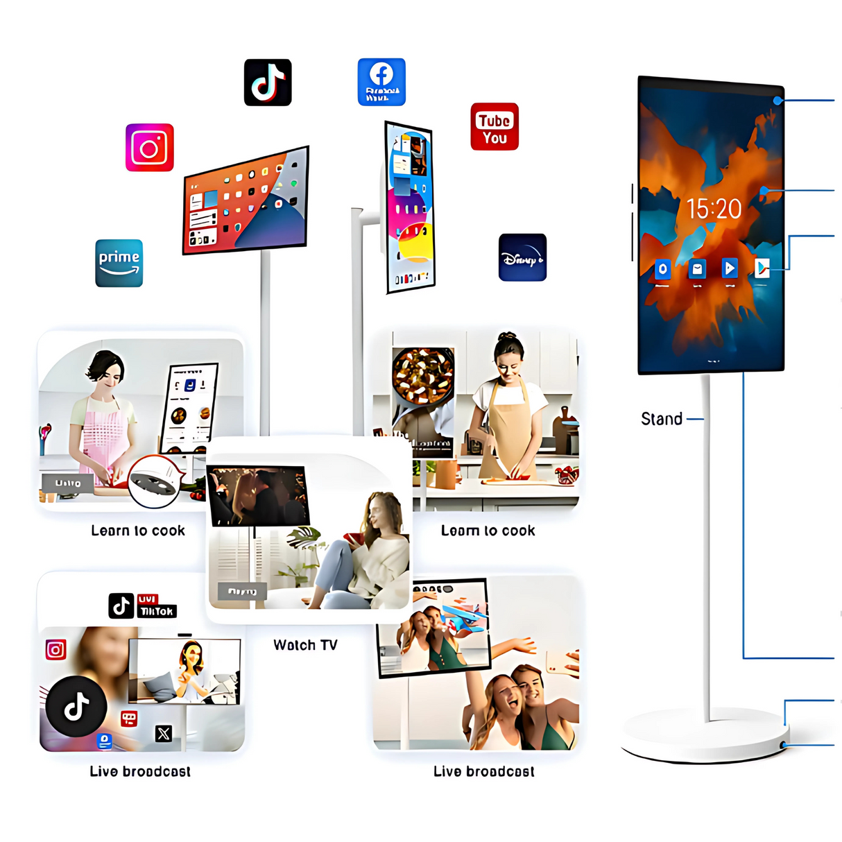 27"TechMe-Smart Portable TV Tablet-W03-27 TechMe