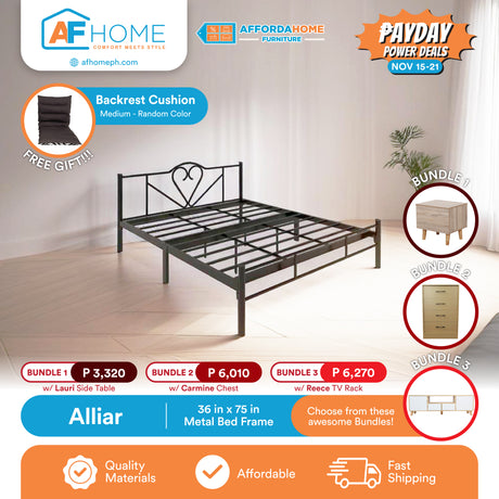 ALLIAR METAL BED FRAME + CHOOSE FROM THESE AWESOME BUNDLES | FREE BACKREST CUSHION | PAYDAY POWER DEALS Affordahome