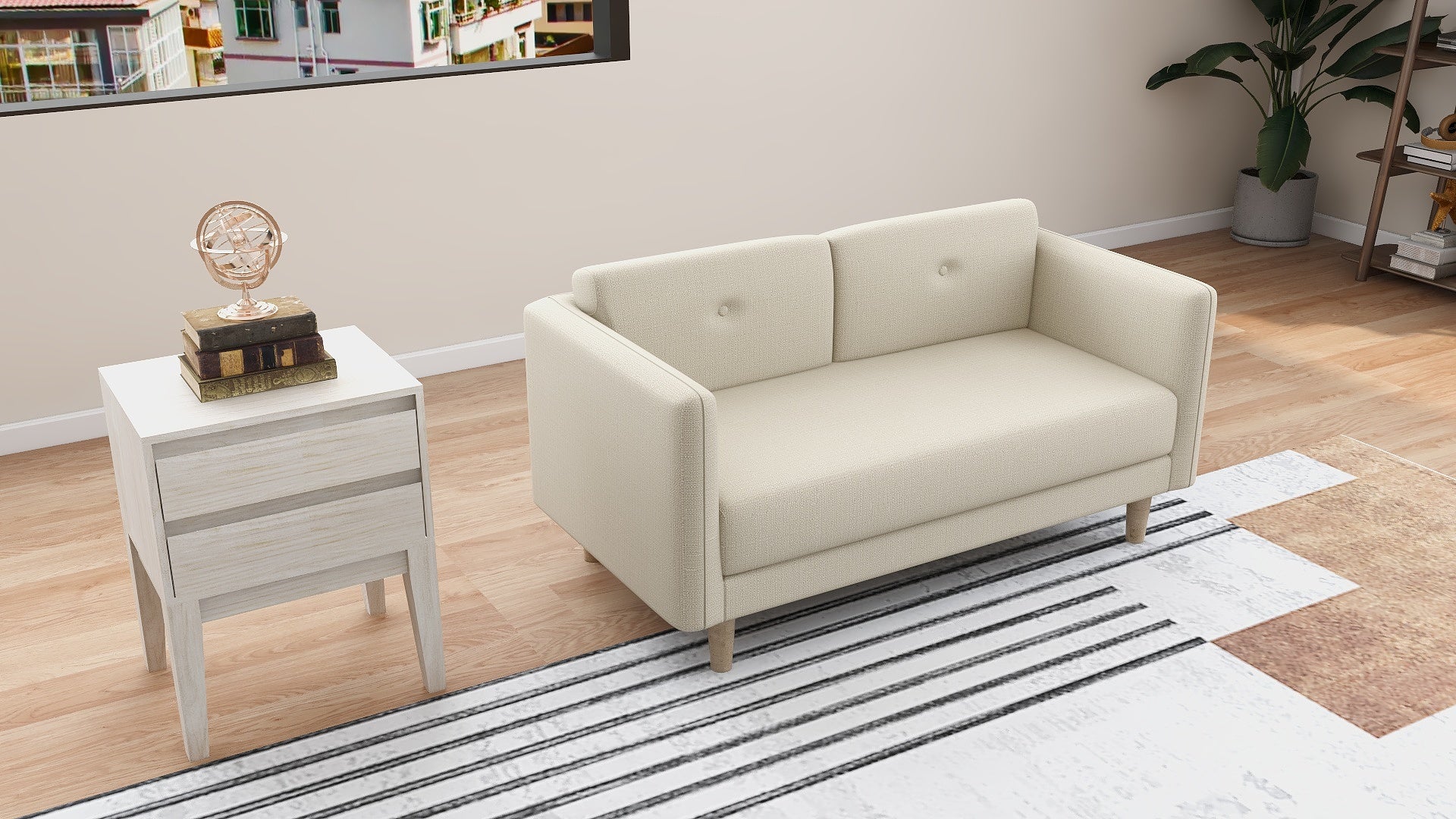 ASHER 2-Seater Fabric Sofa AF Home