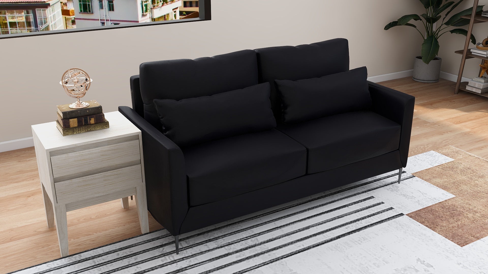 ASTRID 3-Seater Leather Sofa AF Home