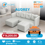 AUDREY L Shape Fabric Sofa | FREE BENNY CENTER TABLE | Payday Sale Furnigo