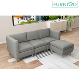 BLAINE Fabric Sofa with Ottoman Furnigo